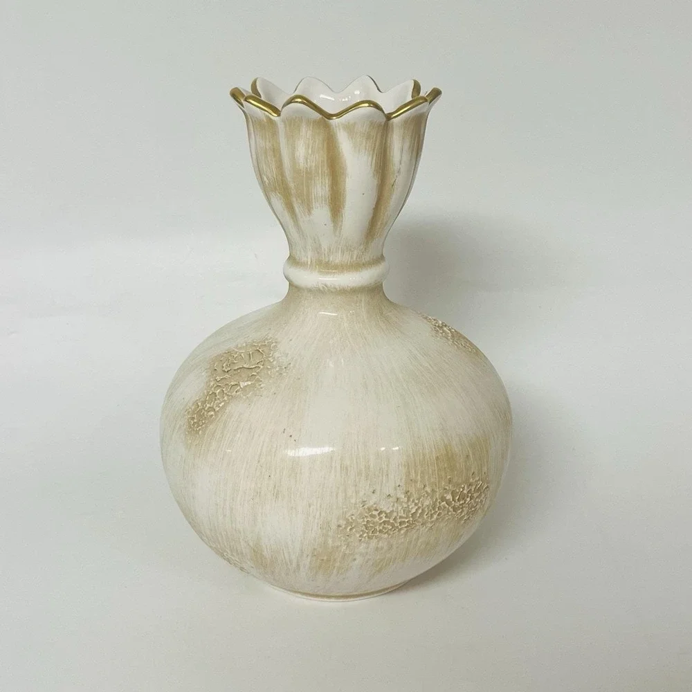 Haeger Tulip Top 4040 Vase Mottled Glaze Vintage USA 1960s
